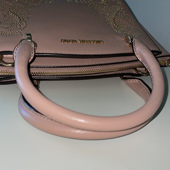 Michael Kors ELLIS Dusty Pink W/Gold stud design Satchel Handbag Convertible - Picture 9 of 11